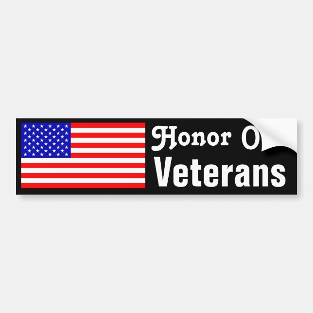 Pegatina Para Coche Honre a nuestros veteranos (Frente)