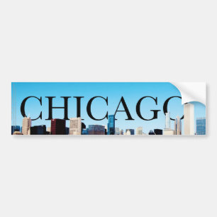 Pegatina Para Coche Horizonte de Chicago con CHICAGO en el cielo