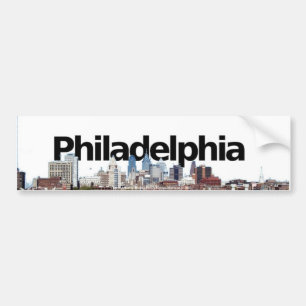 Pegatina Para Coche Horizonte de Philadelphia con Philadelphia en el