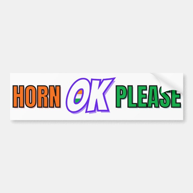 Pegatina Para Coche "Horn OK Please" Desi Truck Style (Frente)
