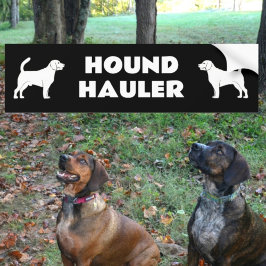 Pegatina Para Coche Hound Hauler Siluetas de perro macho y hembra negr