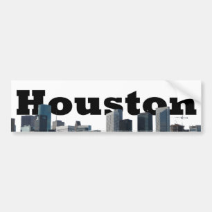Pegatina Para Coche Houston, horizonte de TX con Houston en el cielo