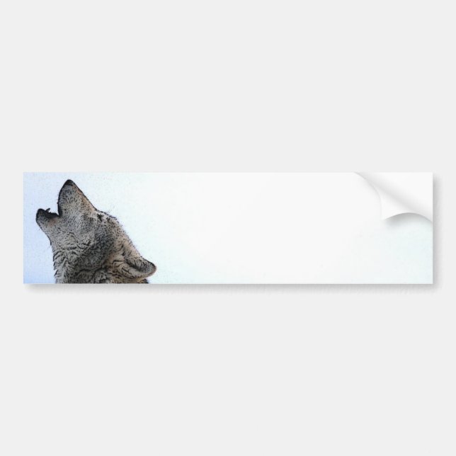 Pegatina Para Coche Howling Wolf in Snow (Frente)