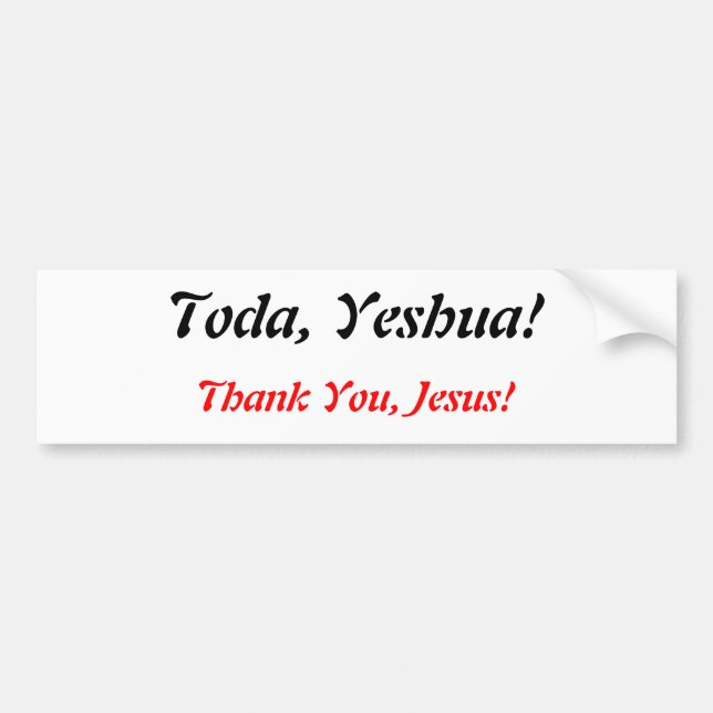 Pegatina Para Coche ¡Hoy, Yeshua! (Frente)