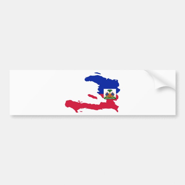 Pegatina Para Coche HT del mapa de la bandera de Haití (Frente)