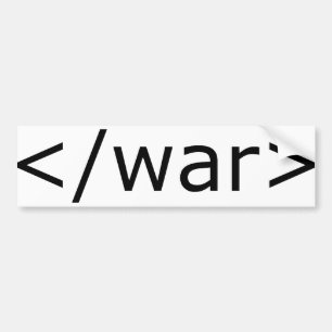 Pegatina Para Coche HTML de la guerra del final - negro y blanco