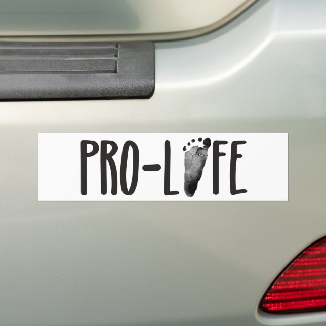 Pegatina Para Coche Huella de bebé Pro-Life  (en coche)