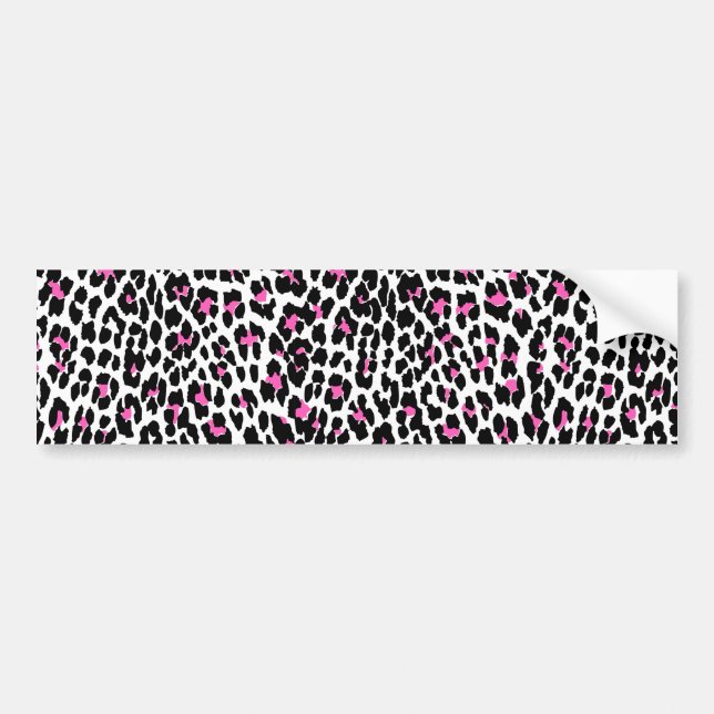 Pegatina Para Coche huella de leopardo rosa (Frente)