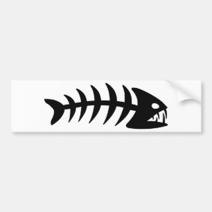 Pegatina Para Coche Hueso de pescados de la piraña