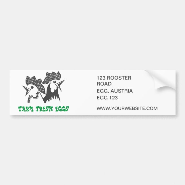 Pegatina Para Coche Huevos frescos de granja (Frente)