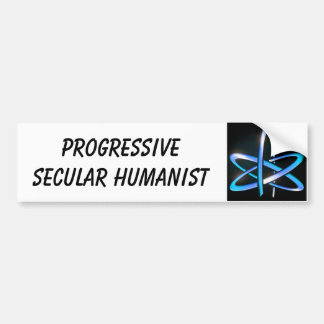 Pegatina Para Coche Humanista secular progresivo - azul