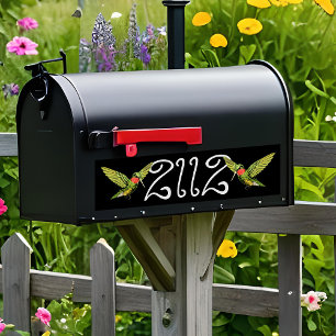 Pegatina Para Coche Hummingbird Número de buzón de correo Whimsical Vi