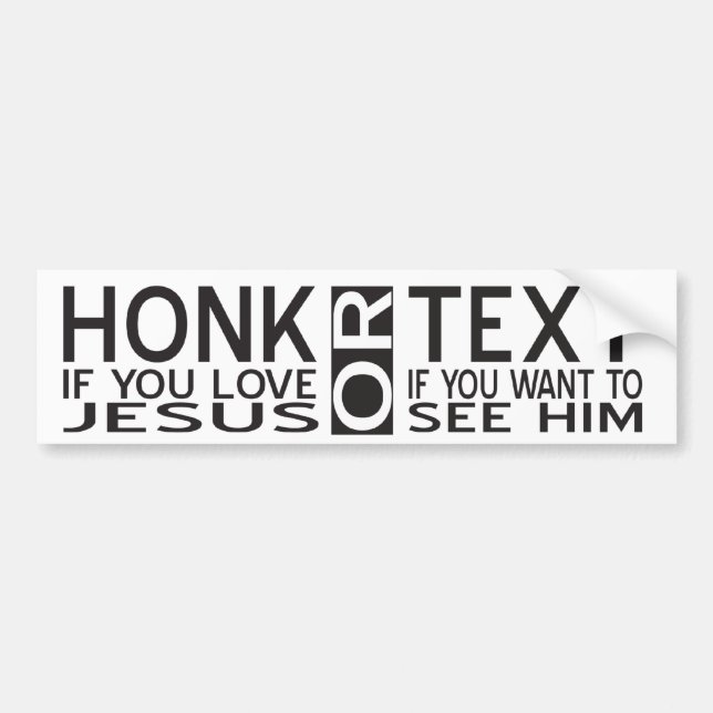 Pegatina Para Coche Humor cristiano Funny Car Bumper Sticker Black (Frente)