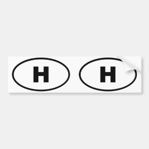 Pegatina Para Coche Hungría - H - Ovalado europeo