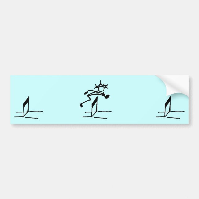 Pegatina Para Coche Hurdler Stickman Track and Field Parachoque (Frente)