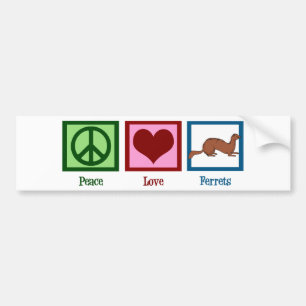 Pegatina Para Coche Hurónes del amor de la paz