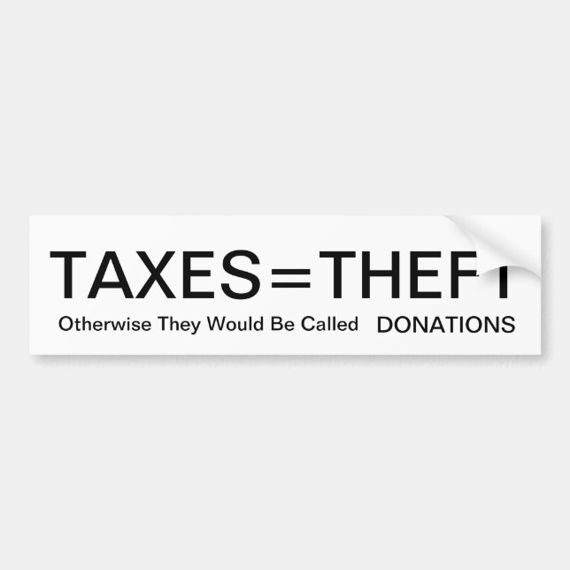 Pegatina Para Coche Hurto igual de los impuestos (Frente)