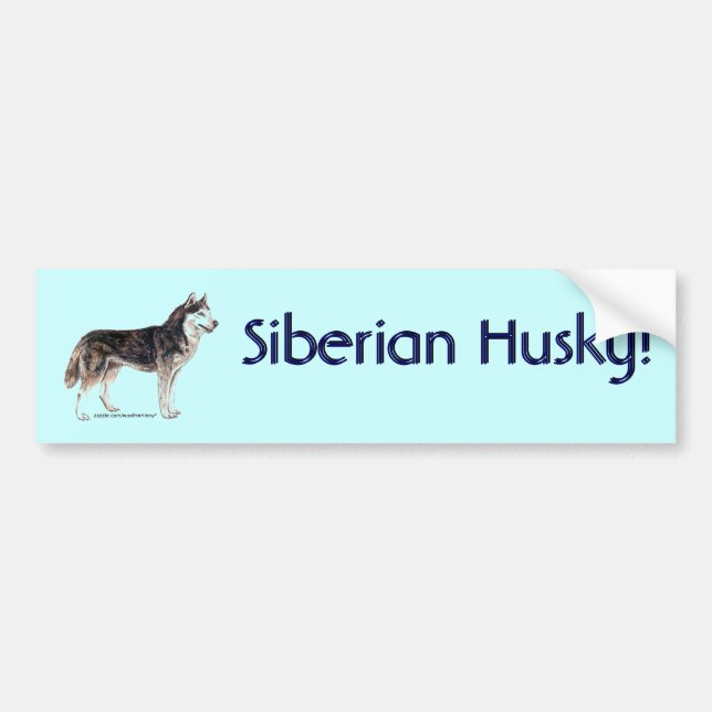 Pegatina Para Coche ¡Husky siberiano! (Frente)