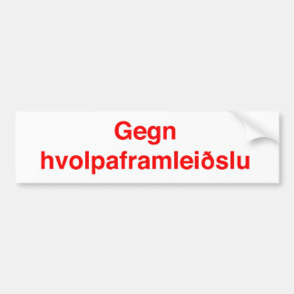 Pegatina Para Coche Hvolpaframleiðslu de Gegn
