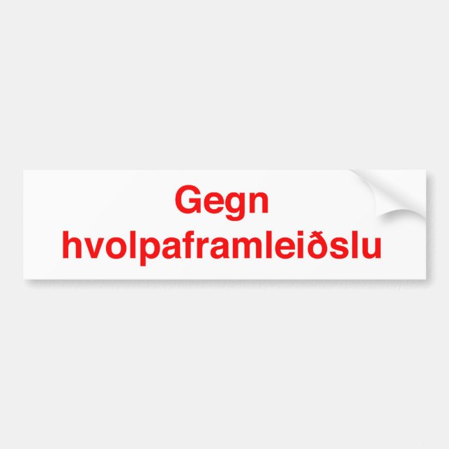 Pegatina Para Coche Hvolpaframleiðslu de Gegn (Frente)