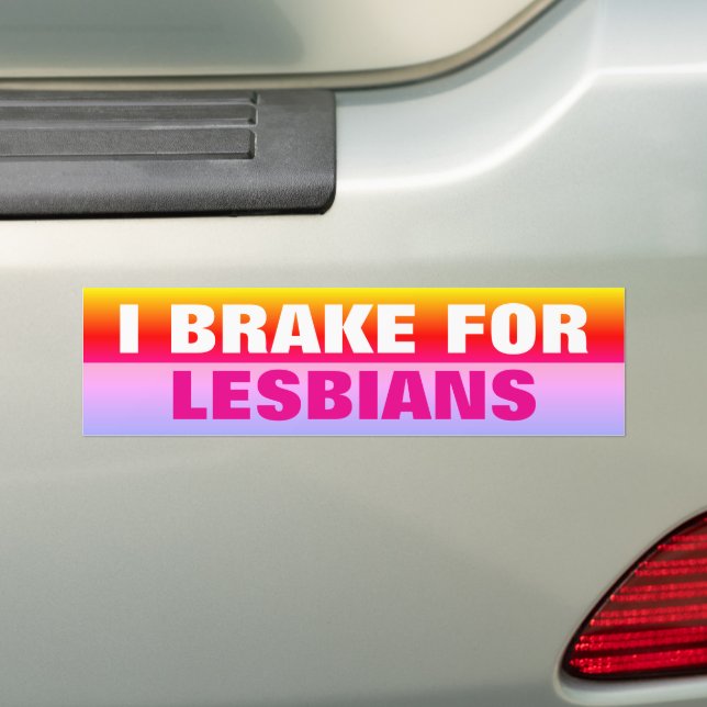 PEGATINA PARA COCHE I BRAKE FOR LESBIANS (en coche)