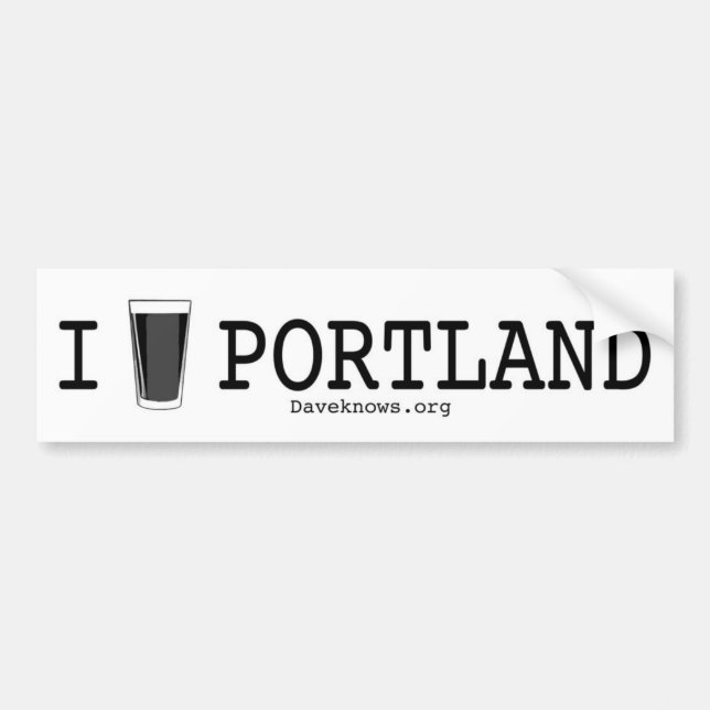 Pegatina Para Coche I cerveza Portland (Frente)