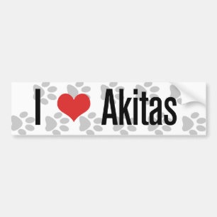 Pegatina Para Coche I (corazón) Akitas
