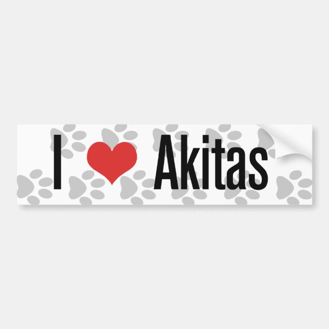 Pegatina Para Coche I (corazón) Akitas (Frente)