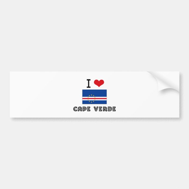 PEGATINA PARA COCHE I CORAZÓN CABO VERDE (Frente)