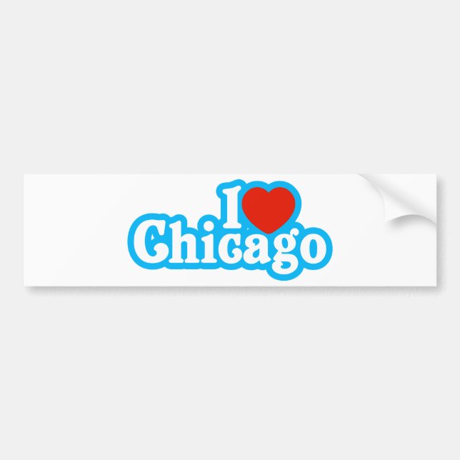 Pegatina Para Coche I corazón Chicago (Frente)