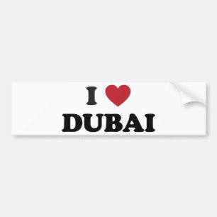 Pegatina Para Coche I corazón Dubai United Arab Emirates