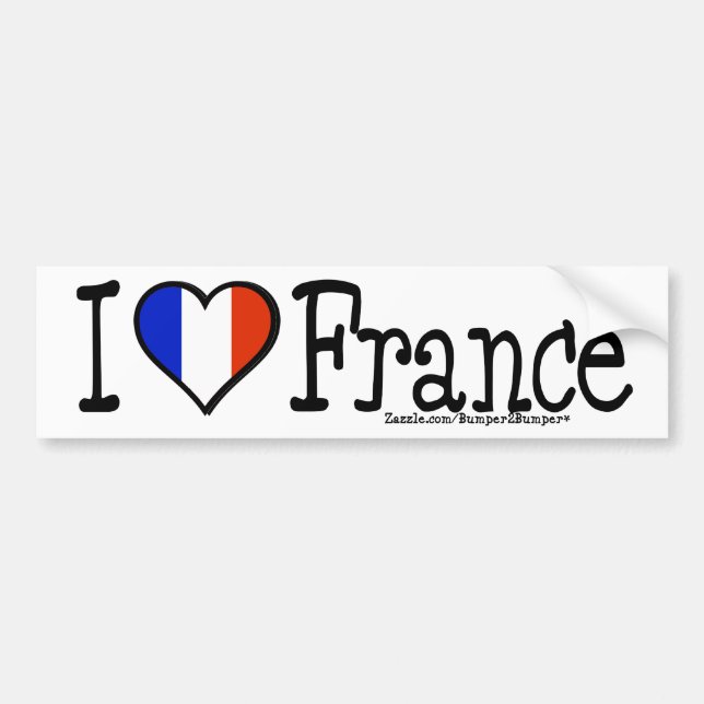 PEGATINA PARA COCHE I CORAZÓN FRANCIA (Frente)