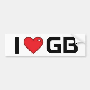 Pegatina Para Coche i corazón GB
