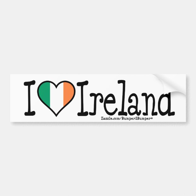 PEGATINA PARA COCHE I CORAZÓN IRLANDA (Frente)