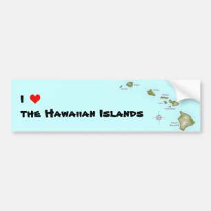 Pegatina Para Coche I (corazón) Islas Hawái