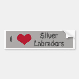 Pegatina Para Coche I corazón Labradors de plata