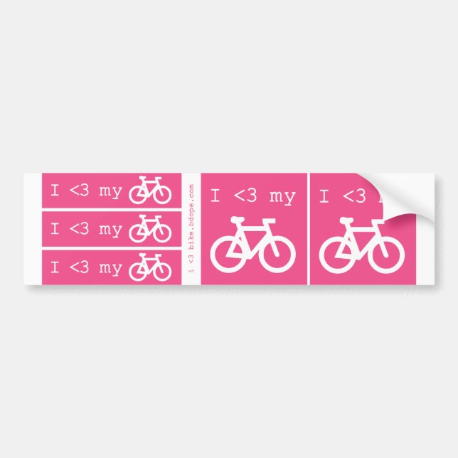 Pegatina Para Coche I (corazón) mi bici (Frente)