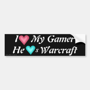 Pegatina Para Coche I corazón mi videojugador - él corazones Warcraf