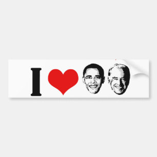 PEGATINA PARA COCHE I CORAZÓN OBAMA BIDEN