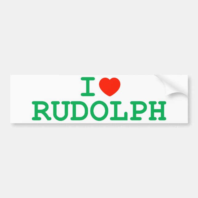 Pegatina Para Coche I corazón Rudolph (Frente)