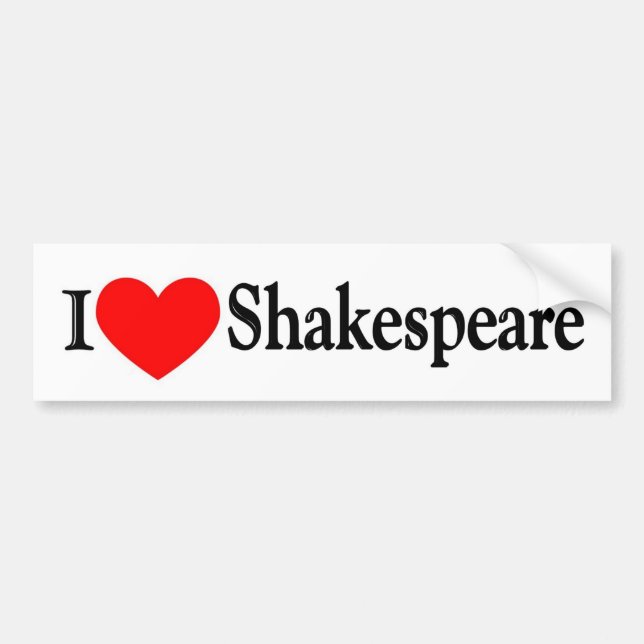 Pegatina Para Coche I corazón Shakespeare (Frente)