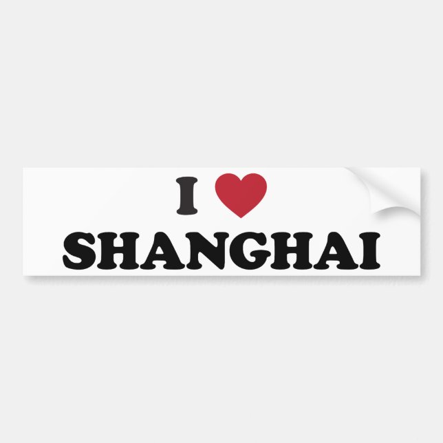 Pegatina Para Coche I corazón Shangai China (Frente)