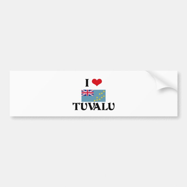 PEGATINA PARA COCHE I CORAZÓN TUVALU (Frente)