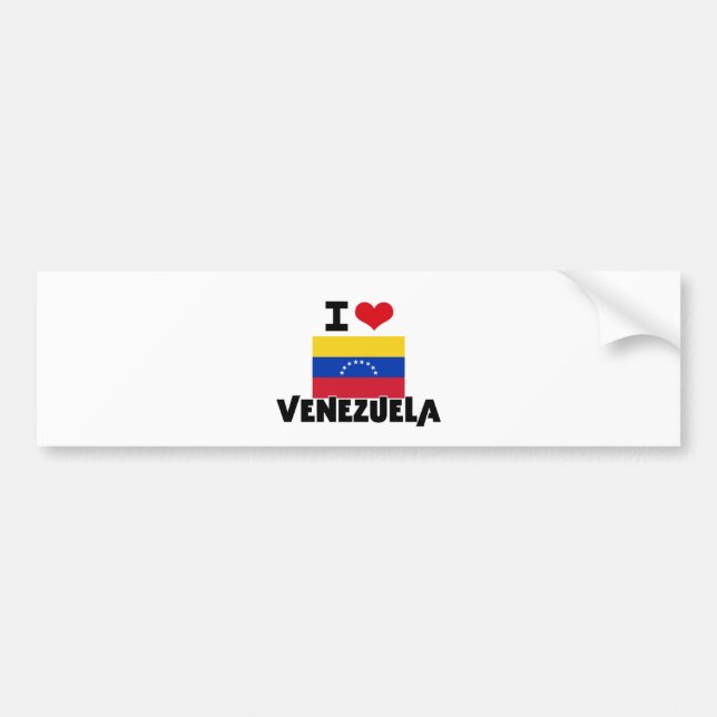 PEGATINA PARA COCHE I CORAZÓN VENEZUELA (Frente)