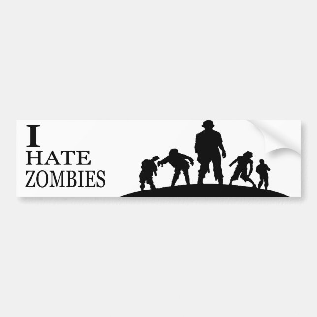 PEGATINA PARA COCHE I HATE ZOMBIES (Frente)