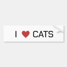I Heart Cats Message Car Magnet