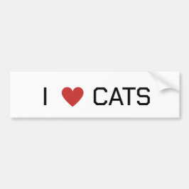 Pegatina Para Coche I Heart Cats Message Car Magnet