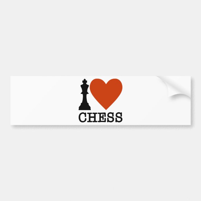 Pegatina Para Coche I Heart Chess (Frente)