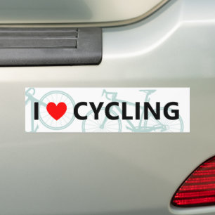 Pegatina Para Coche I Heart Cycling Guay Divertido amor en bicicleta