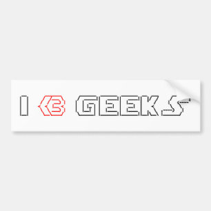 Pegatina Para Coche I Heart Geeks ASCII ART